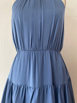 Vintage Milly Periwinkle Blue Silk Tiered Dress with Wire Hem S/M - We Thieves