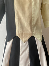 Vintage 60s Cream/Beige/Black Cotton Blouse with Dagger Hem S - We Thieves