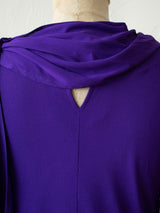 Vintage 1980s Jean Muir Purple Jersey Knit Dress M/L - We Thieves