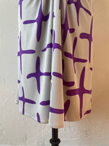Vintage Issa London Silk Jersey Knit Purple & Grey Dress S/M - We Thieves