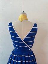 Vintage 1960s/70s Lanz Original Blue Sailor Dress with Cape S