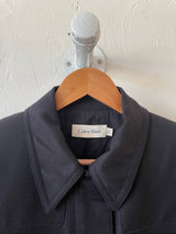 Vintage Calvin Klein Dark Navy Wool Zippered Blazer Jacket XS/S - We Thieves