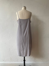 Vintage Silvery Grey Mesh Dress with Floral Beading S/M