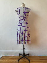 Vintage Issa London Silk Jersey Knit Purple & Grey Dress S/M - We Thieves