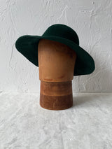 Vintage 60s/70s Borsalino Forest Green Brushed Wool Floppy Hat
