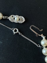 Vintage 5mm Majorica Pearl Necklace with Sterling Silver Chain - We Thieves