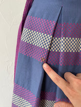 Vintage Jeanne Marc Cotton Checkered Pink/Periwinkle Pleated Midi Skirt XS - We Thieves