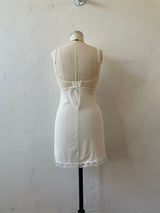 Vintage 80s Union Made White Bustier Slip Dress with Lace Trim XS/S - We Thieves
