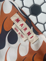 Vintage Marni Brown Black & White Wave Pattern Bow Dress S/M - We Thieves