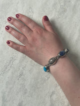 Vintage Mexican Artisan Made Multistone Sterling Silver Bracelet - We Thieves