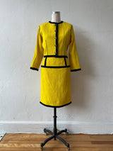 Vintage Ungaro Yellow & Black Pencil Skirt M (AS IS) - We Thieves
