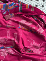 Vintage 80s Chacok Novelty Deep Magenta Velvet Blouse M