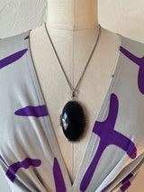 Vintage Issa London Silk Jersey Knit Purple & Grey Dress S/M - We Thieves