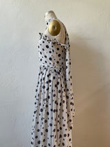 Vintage 60s/70s Ruth Chagnon Black & White Polka Dot Maxi Dress S - We Thieves