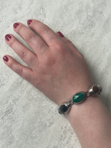 Vintage Mexican Artisan Made Multistone Sterling Silver Bracelet - We Thieves