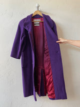 Vintage 80s Albert Nipon Purple Wool Coat Size 6 - We Thieves