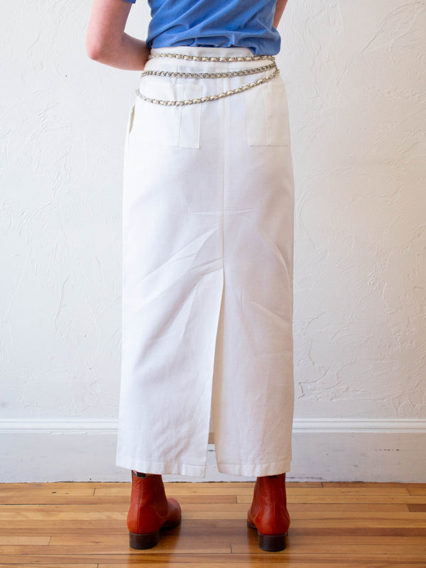 Vintage Fendi White Textured Maxi Skirt M/L - We Thieves