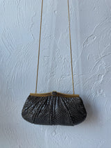 Vintage Judith Leiber Snakeskin Clutch Handbag on Chain