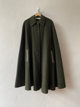 Vintage 60s/70s Yves Saint Laurent Olive Green Wool Loden Cape