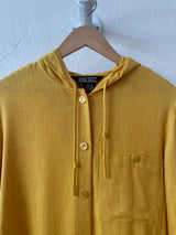Vintage Ann May Dandelion Yellow Woven Silk Hoodie M - We Thieves