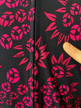 Vintage 1960s Bessi Italian Designer Navy & Hot Pink Silk Jersey Dress M - We Thieves