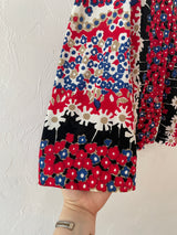 1960s Flower Power Blouse M