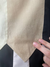 Vintage 60s Cream/Beige/Black Cotton Blouse with Dagger Hem S - We Thieves