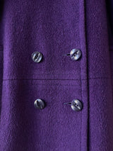 Vintage 80s Albert Nipon Purple Wool Coat Size 6 - We Thieves