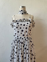 Vintage 60s/70s Ruth Chagnon Black & White Polka Dot Maxi Dress S - We Thieves