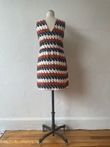 Vintage Marni Brown Black & White Wave Pattern Bow Dress S/M - We Thieves