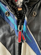 Vintage Polaris Black Leather Racing Jacket with Quilted Lining S