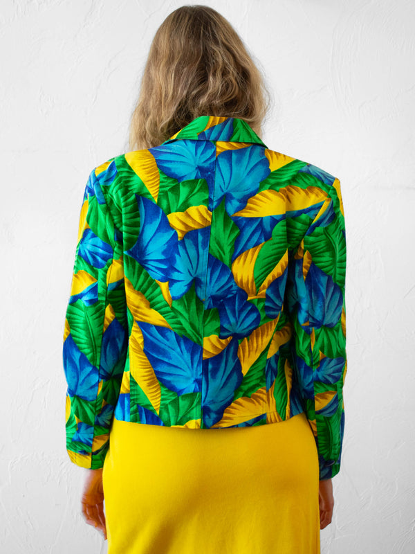 Vintage 1980s Guy Laroche Tropical Floral Blazer M - We Thieves
