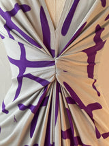 Vintage Issa London Silk Jersey Knit Purple & Grey Dress S/M - We Thieves