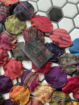 Vintage Thai Silk Yoyo Quilt Top L - We Thieves