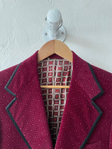 Vintage Reuben's Bespoke Maroon Velvet Blazer M/L