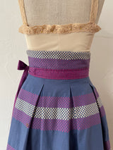 Vintage Jeanne Marc Cotton Checkered Pink/Periwinkle Pleated Midi Skirt XS - We Thieves