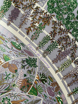 Vintage Hermes Violet & Green Fleurs De Giverny Silk Scarf