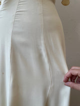 Vintage 60s/70s Cream Maxi Dress with Handkerchief Hem and Butterfly Sleeves XS - We Thieves