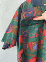 Vintage Iceberg Dark Green Tropical Woven Shirt M/L