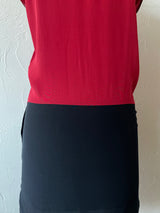 Vintage Vivienne Tam Red & Black Silk Dress with Floral Appliqué S/M - We Thieves