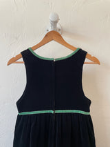 Vintage Novelty Black Velvet Folk Dress with Green Trim XS/S - We Thieves