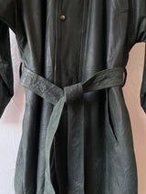 Vintage I.O.U. Long Green Leather Dolman Sleeve Coat M/L - We Thieves