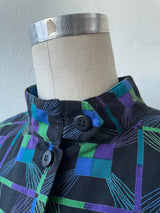 Vintage Marimekko Black & Jewel Tone Print Cotton Dress M/L - We Thieves