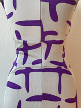 Vintage Issa London Silk Jersey Knit Purple & Grey Dress S/M - We Thieves