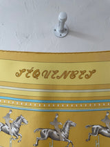 Vintage Hermes Yellow Sequences Silk Scarf