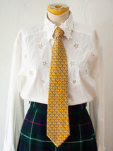 Vintage Gucci Yellow Silk Horsebit Neck Tie - We Thieves