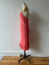 Vintage St John Flamingo Pink Halter Dress S - We Thieves