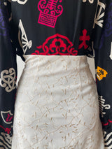 Vintage Nicole Miller Embroidered Vines Cream Mini Skirt XS - We Thieves