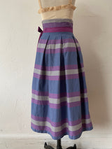 Vintage Jeanne Marc Cotton Checkered Pink/Periwinkle Pleated Midi Skirt XS - We Thieves