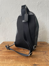Vintage Varsity Striped Coach Backpack Grey Leather - We Thieves